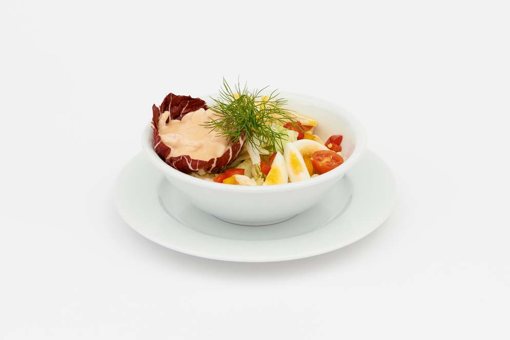 Shrimps Salat in der Conditorei Sluka 