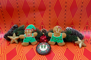 Lebkuchenfiguren zur Weihnachtszeit im Kaffeehaus Wien - in der Conditorei Sluka 